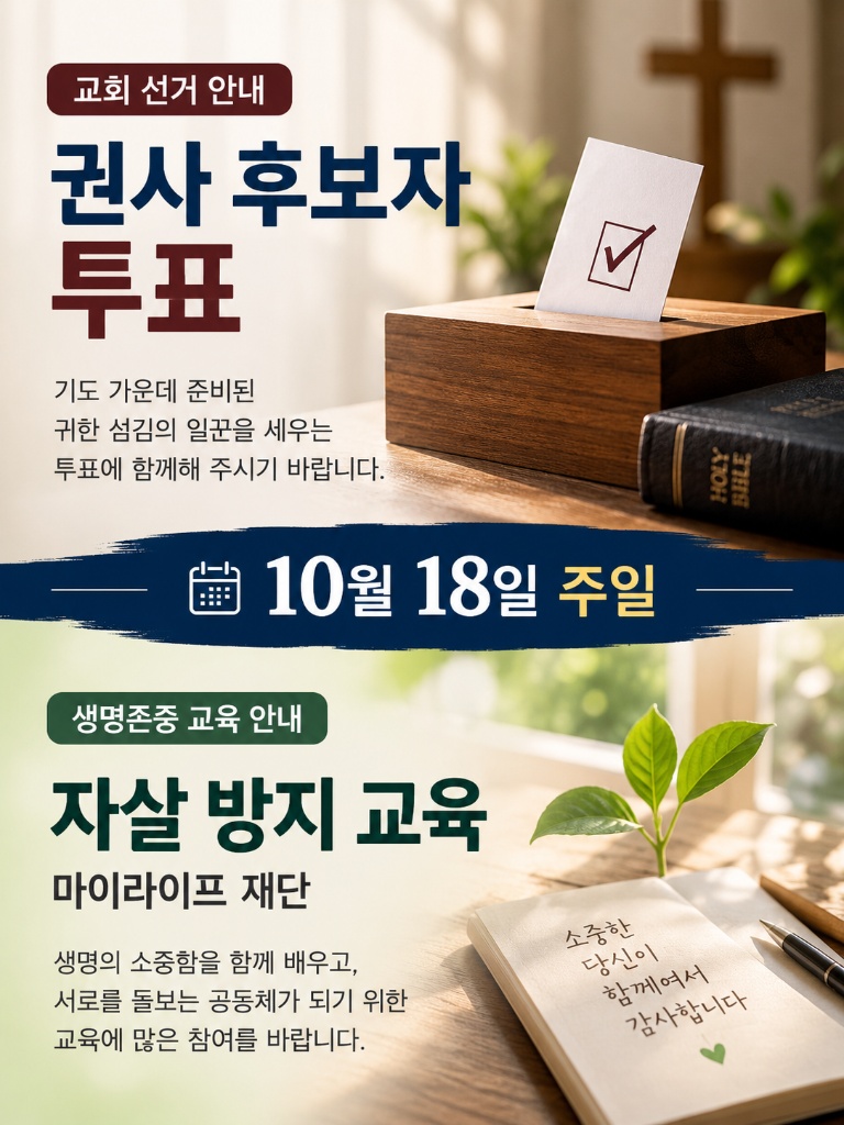 권사 후보자 투표 · 자살 방지 교육